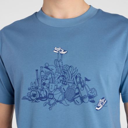 Athletics パイルショートスリーブTシャツ, SHORELINE BLUE, MT53964SRU