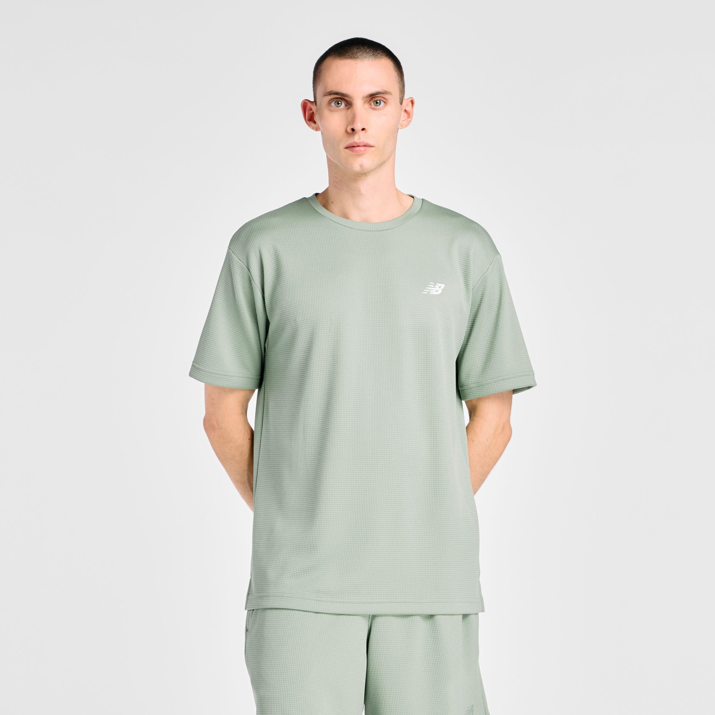 New Balance Textured Check T-Shirt, MT6100FRAAR
