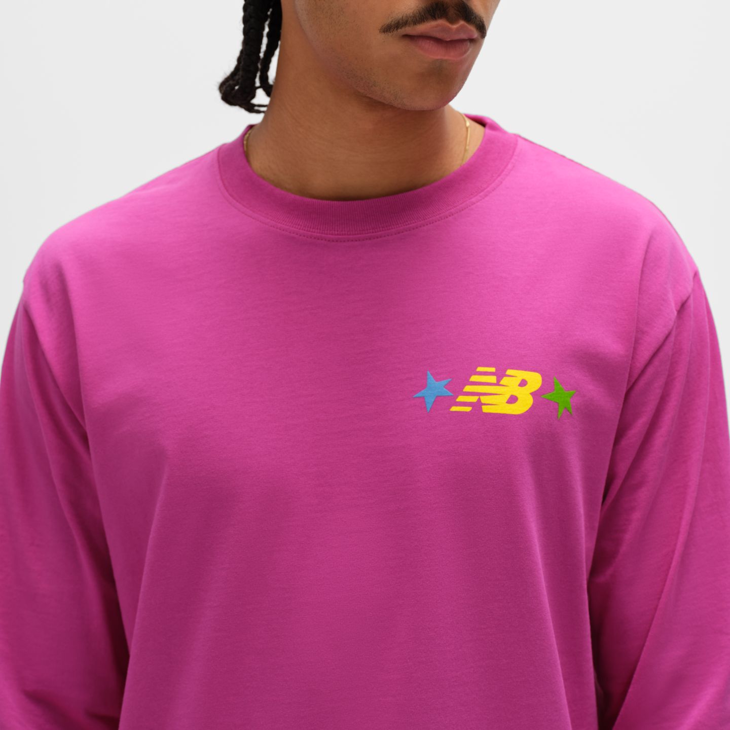 Мужская футболка New Balance Made in USA Graphic Long Sleeve, цвет: Фиолетовый — фото 3