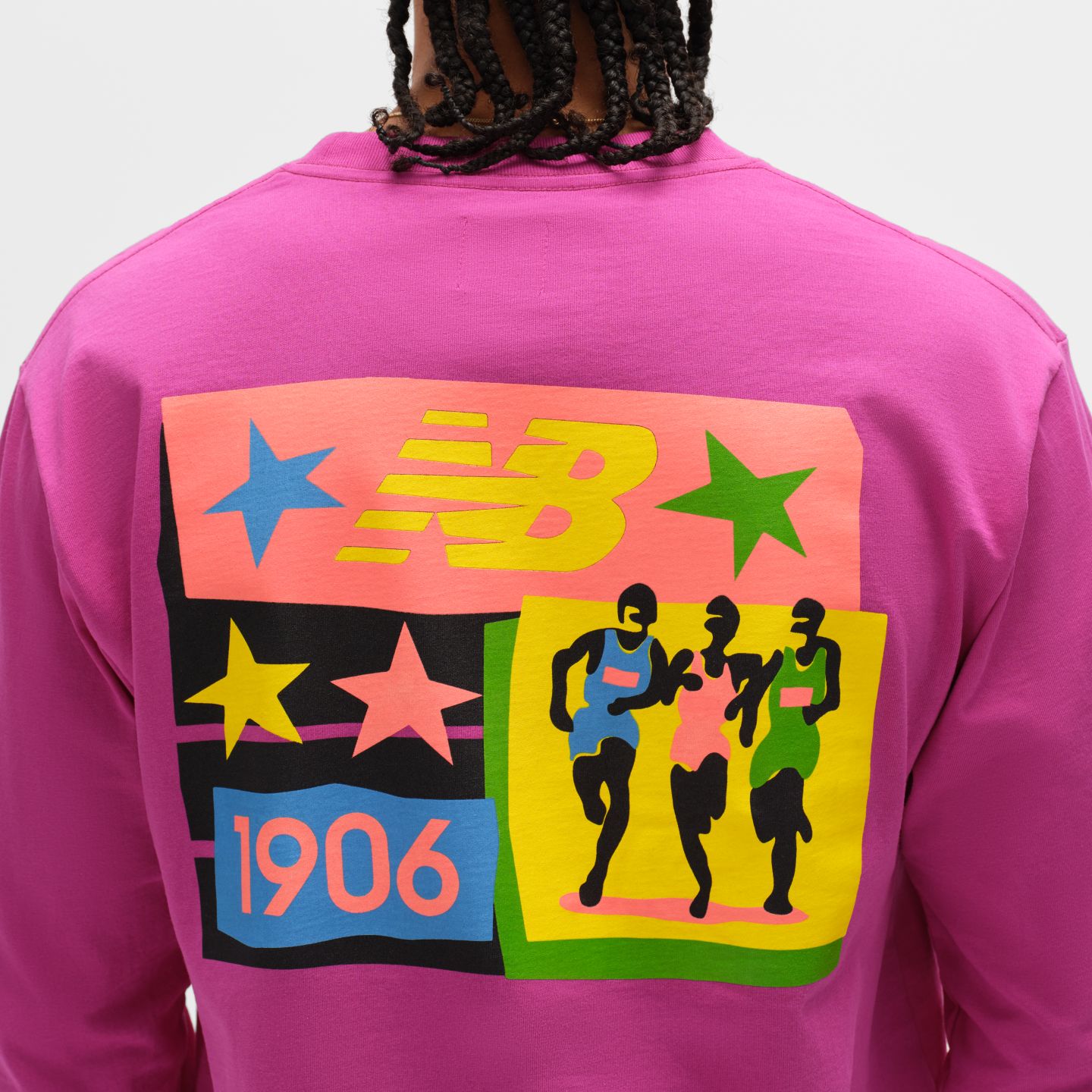 Мужская футболка New Balance Made in USA Graphic Long Sleeve, цвет: Фиолетовый — фото 4