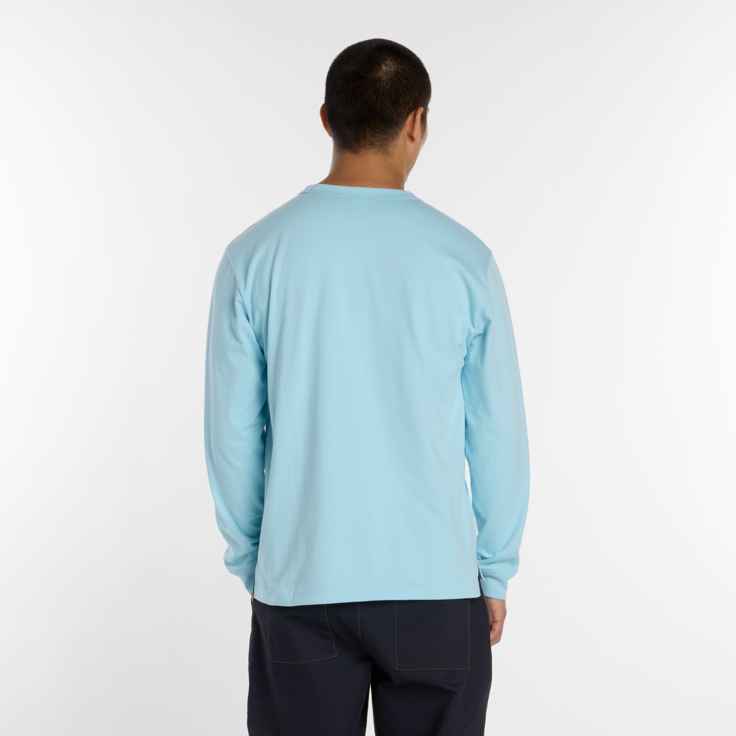 Мужской топ New Balance Shohei Heavyweight Long Sleeve Top, цвет: Облачный синий — фото 4