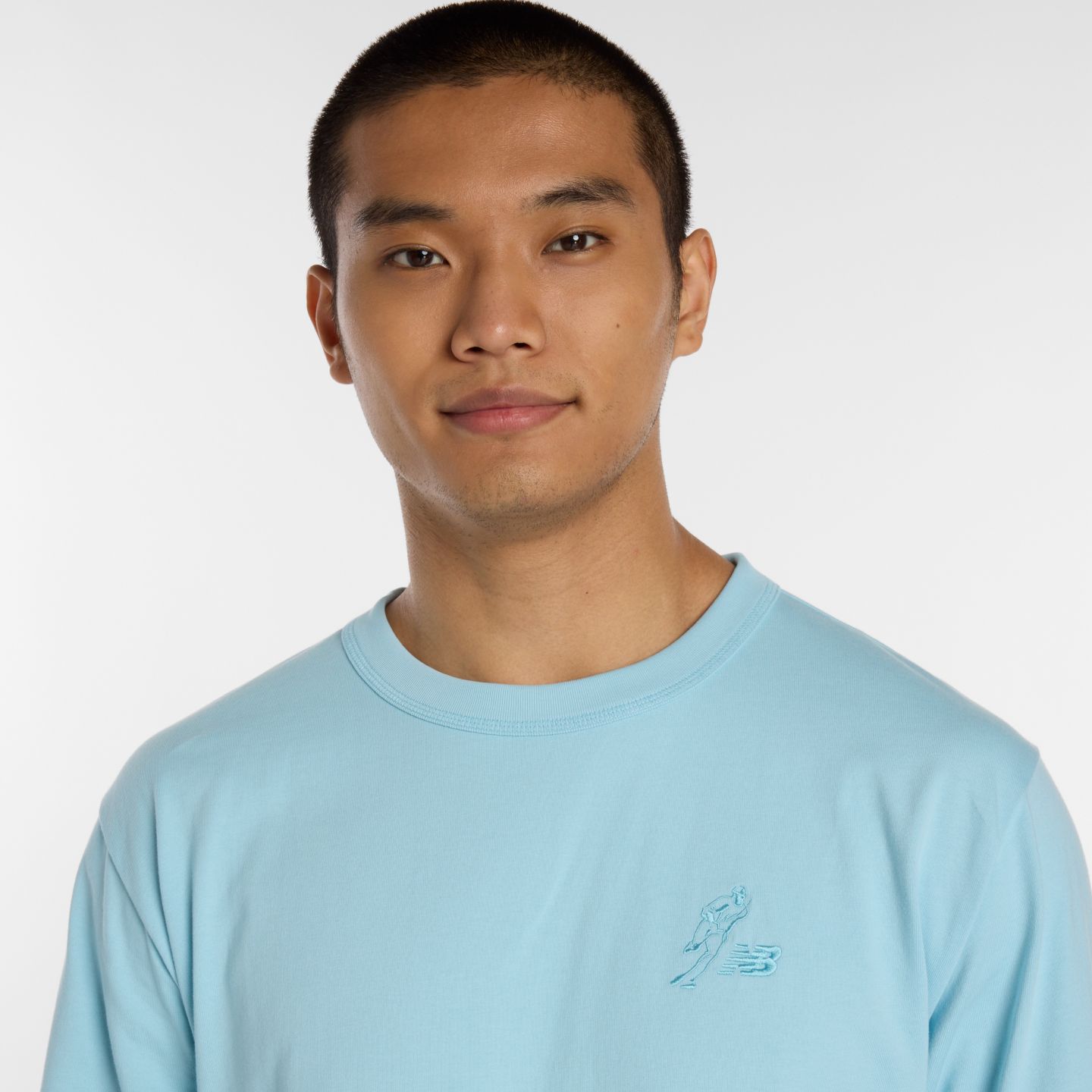Мужской топ New Balance Shohei Heavyweight Long Sleeve Top, цвет: Облачный синий — фото 3