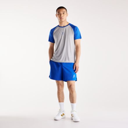 Shohei Training T-Shirt, SLATE GREY with TEAM ROYAL, MT6110VQSL3