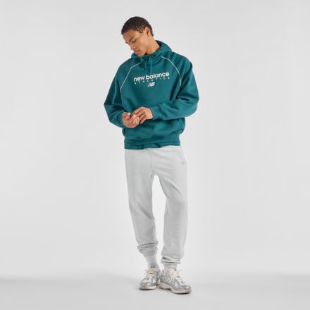 Trackside Fleece Hoodie, NB NAVY with SEA SALT, MT611629AAV