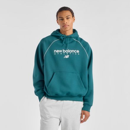 Trackside Fleece Hoodie, NB NAVY with SEA SALT, MT611629AAV