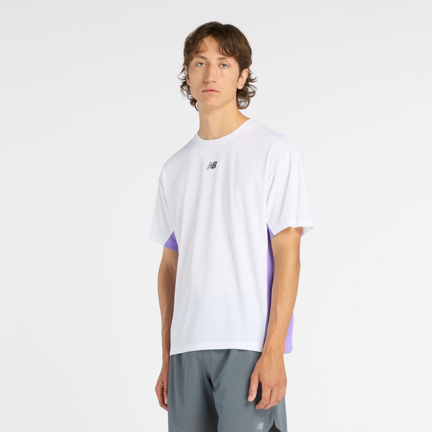 Мужская футболка New Balance Fast Days, цвет: Белый / Индиго — фото 1