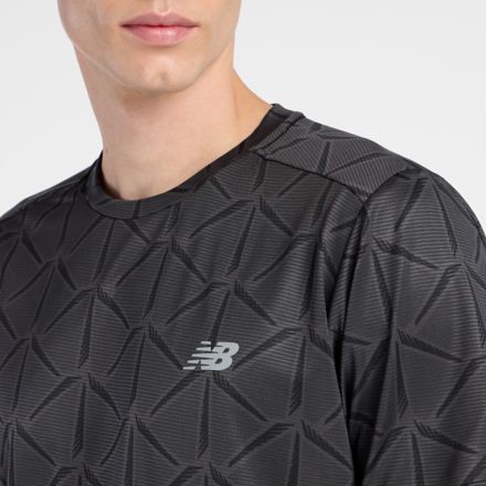 Sport Essential Printed T-Shirt, BLACK with SLATE GREY, MT6116OHBK