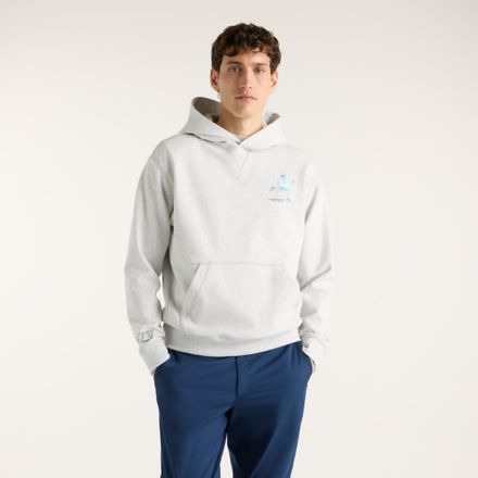 London Edition Athletics French Terry Hoodie, Ash Heather with Grey, MT6129A9AHH
