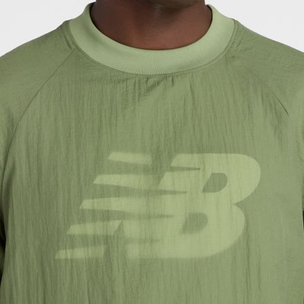 NB GREY 雙層 T 恤, 奧勒岡草 with 綠, MT6154U7AAR