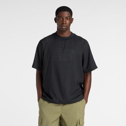 NB GREY 2 Layer T-Shirt, BLACK with Black, MT6154U7BK