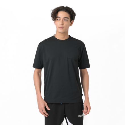 Blackout コットンライク 胸PK ショートスリーブシャツ, BLACK with Black, MT6155GVBK