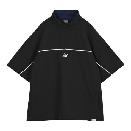 ウーブンショートスリーブハーフジップ