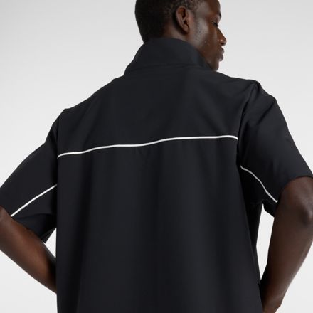 ウーブンショートスリーブハーフジップ