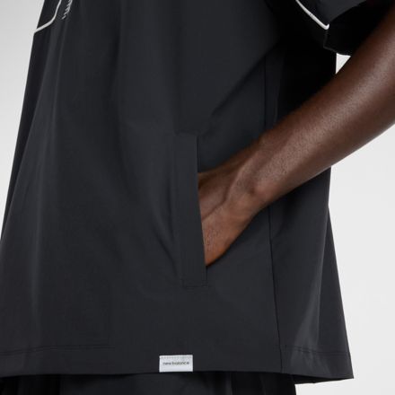 ウーブンショートスリーブハーフジップ