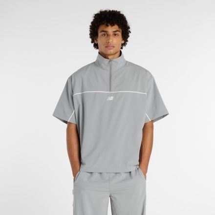 ウーブンショートスリーブハーフジップ, SLATE GREY, MT61713IYST