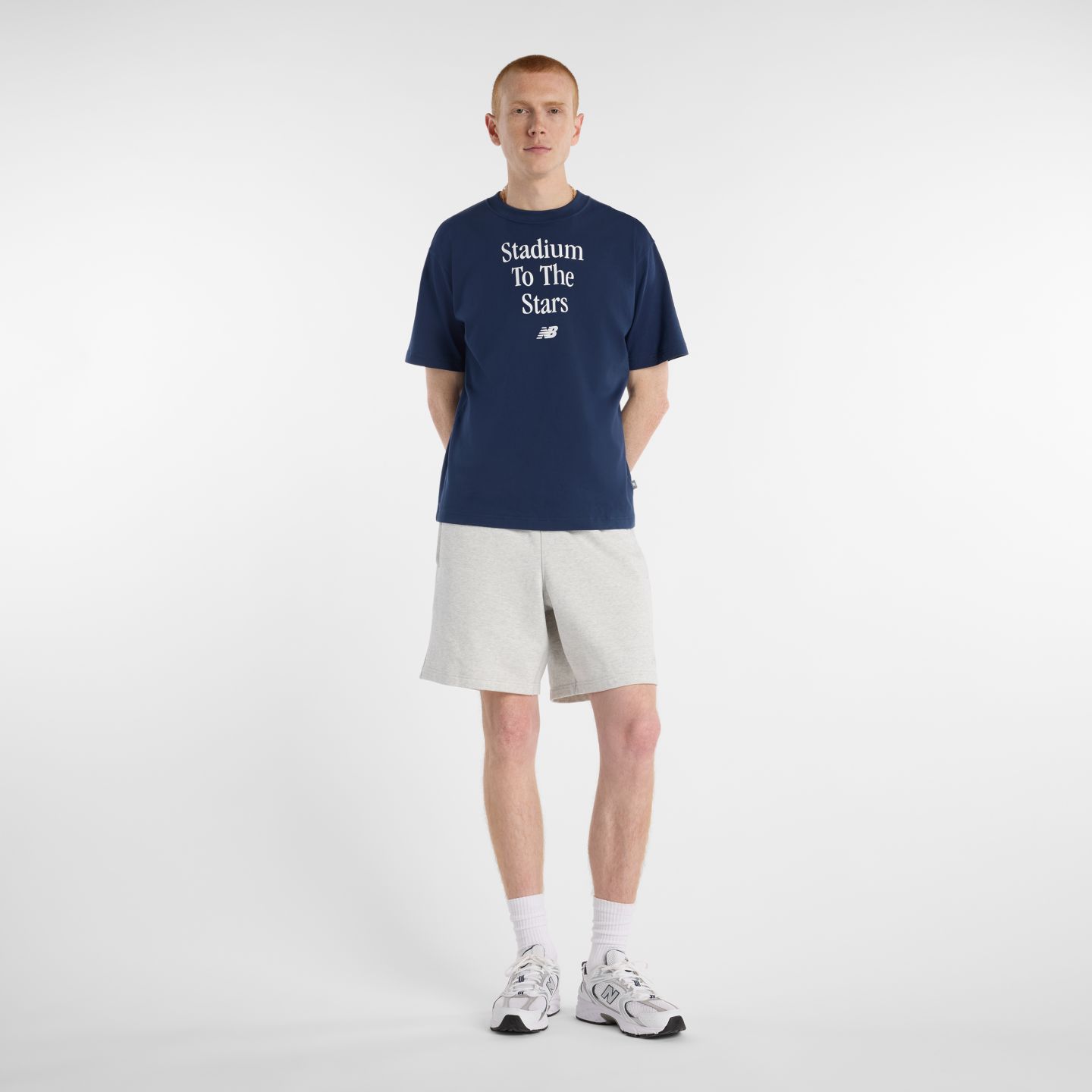 Мужская футболка New Balance LA City Graphic, цвет: Тёмно-синий / Синий — фото 2