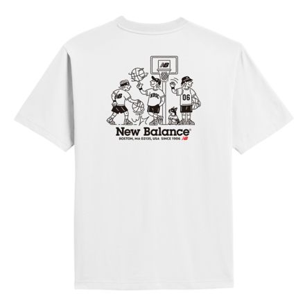 Basketball Team Graphics T-Shirt, 白, MT61A9TEWT