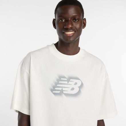 NB Logo T-Shirt, SEA SALT with White, MT61C625SST