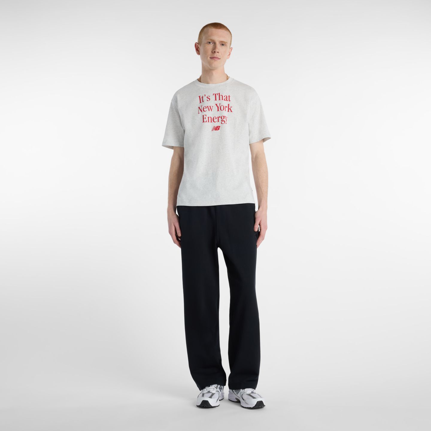 Мужская футболка New Balance New York City Graphic, цвет: Серый меланж / Серый — фото 2