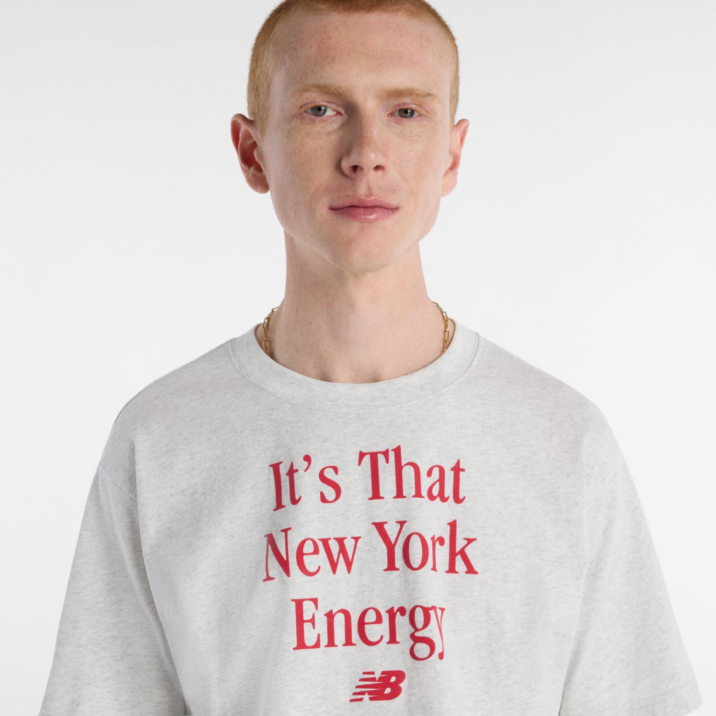 Мужская футболка New Balance New York City Graphic, цвет: Серый меланж / Серый — фото 3