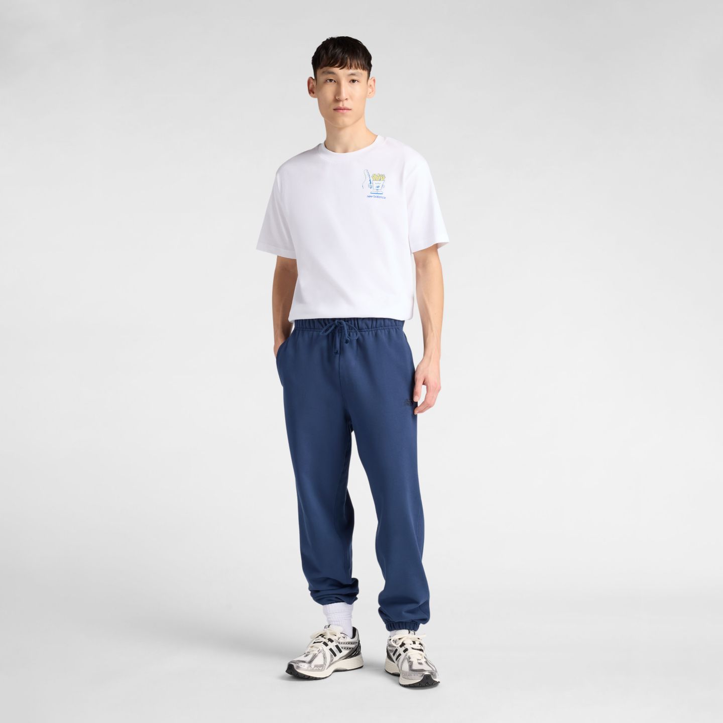 Мужская футболка New Balance Fish and Chips, цвет: Белый — фото 3
