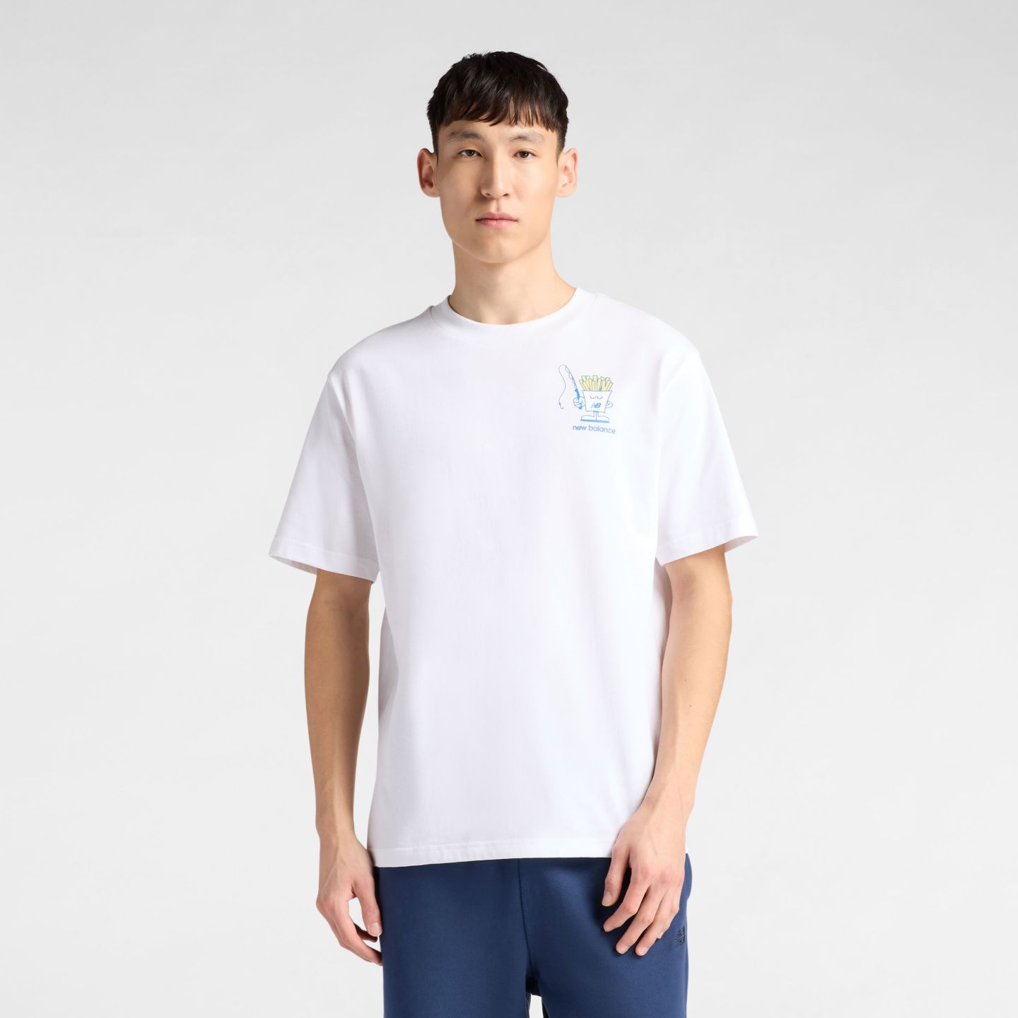 Мужская футболка New Balance Fish and Chips, цвет: Белый — фото 1