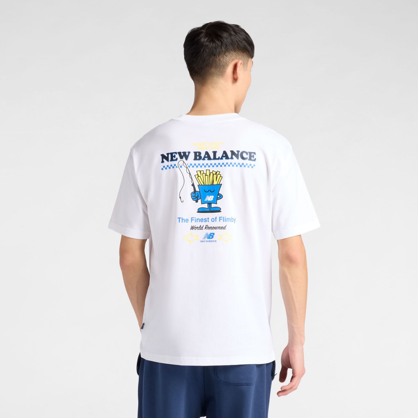Мужская футболка New Balance Fish and Chips, цвет: Белый — фото 2
