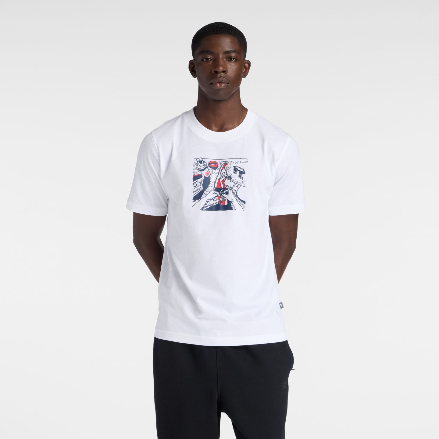 Мужская футболка New Balance Break, цвет: Белый — фото 1