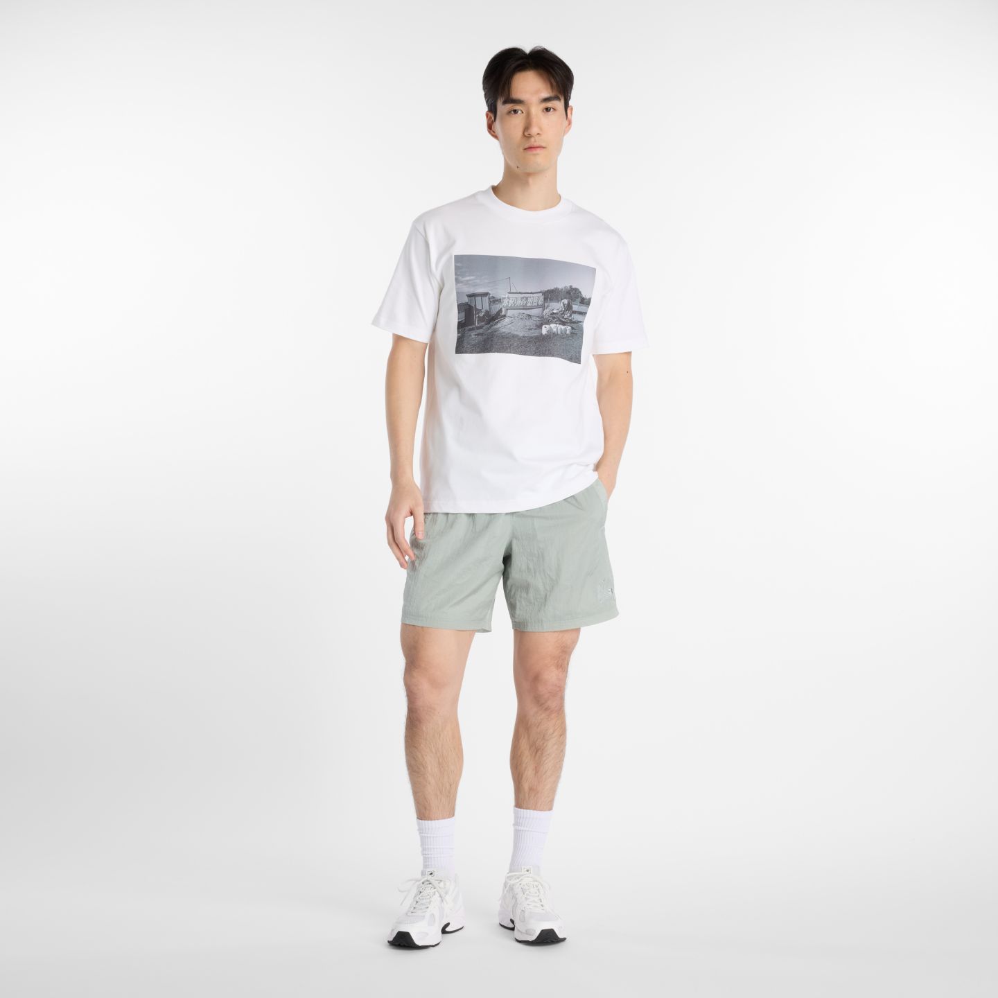 Мужская футболка New Balance Shohei Photo Field, цвет: Белый — фото 2