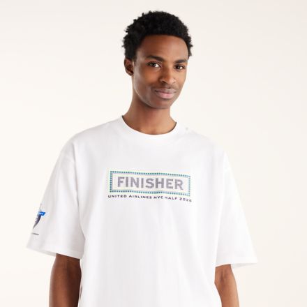 United Airlines NYC Half Oversized Finisher T-Shirt, NB 103 WHITE with White, MT61P03ZWT