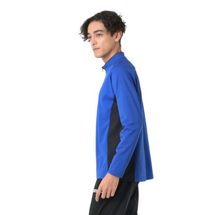 Black Out ストレッチニットハーフジップトップ