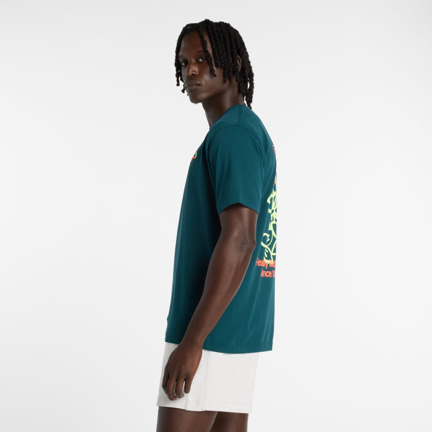Мужская футболка New Balance Boston City Run, цвет: Зелёный — фото 4