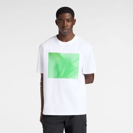NB GREY Photo T-shirt Green, WHITE with White, MT61T1CPWT