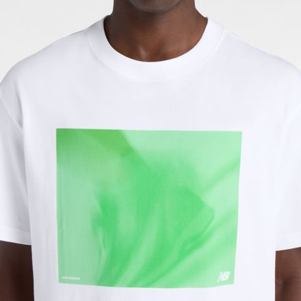 NB GREY Photo T-shirt Green, WHITE with White, MT61T1CPWT