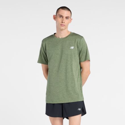 Sport Training T-Shirt, UTILITY GREEN Heather with WHITE, MT61T72UAED