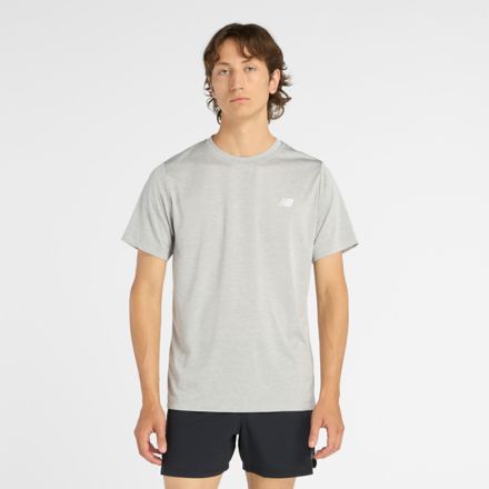 Sport Training T-Shirt, Athletic Grey with WHITE, MT61T72UAG