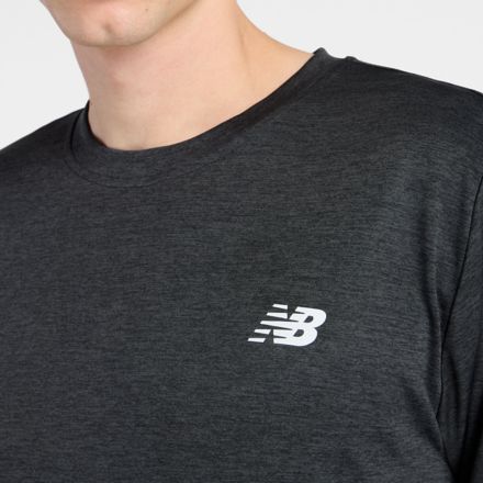 Sport Training T-Shirt, Caviar Heather with WHITE, MT61T72UBKH