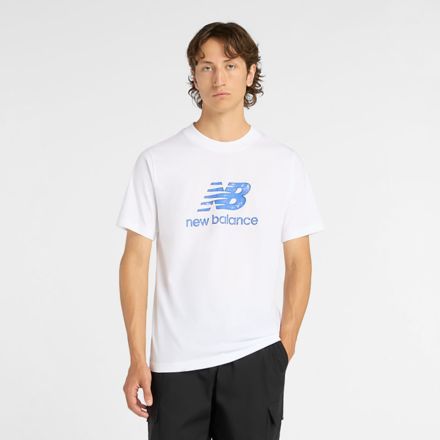 Sport Essentials Stamp Logo T-Shirt, أبيض with أزرق الطائر, MT61T9SKWT