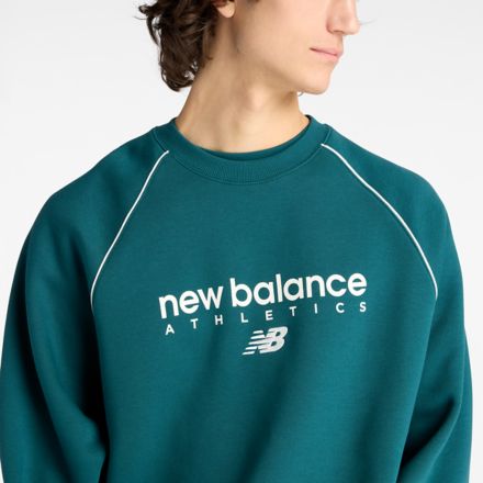 Trackside Fleece Crew, MEDUSA GREEN with SEA SALT, MT61U4JOAAV