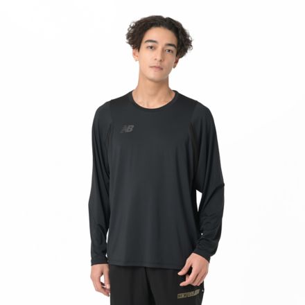 Black Out 接触冷感ロングスリーブプラシャツ, BLACK with Black, MT61U7XWBK