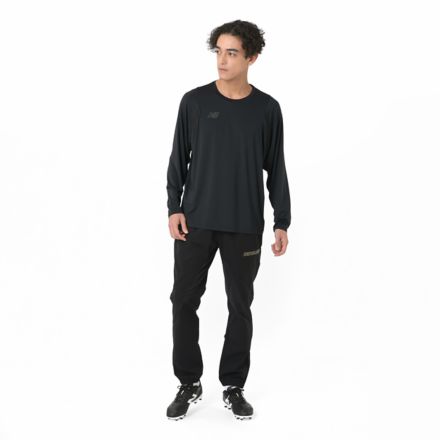 Black Out 接触冷感ロングスリーブプラシャツ, BLACK with Black, MT61U7XWBK