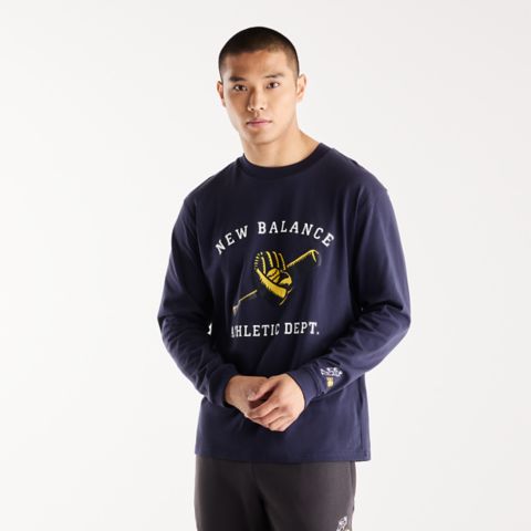 Мужские футболки New Balance Shohei Long Sleeve Mitt & Bat T-Shirt