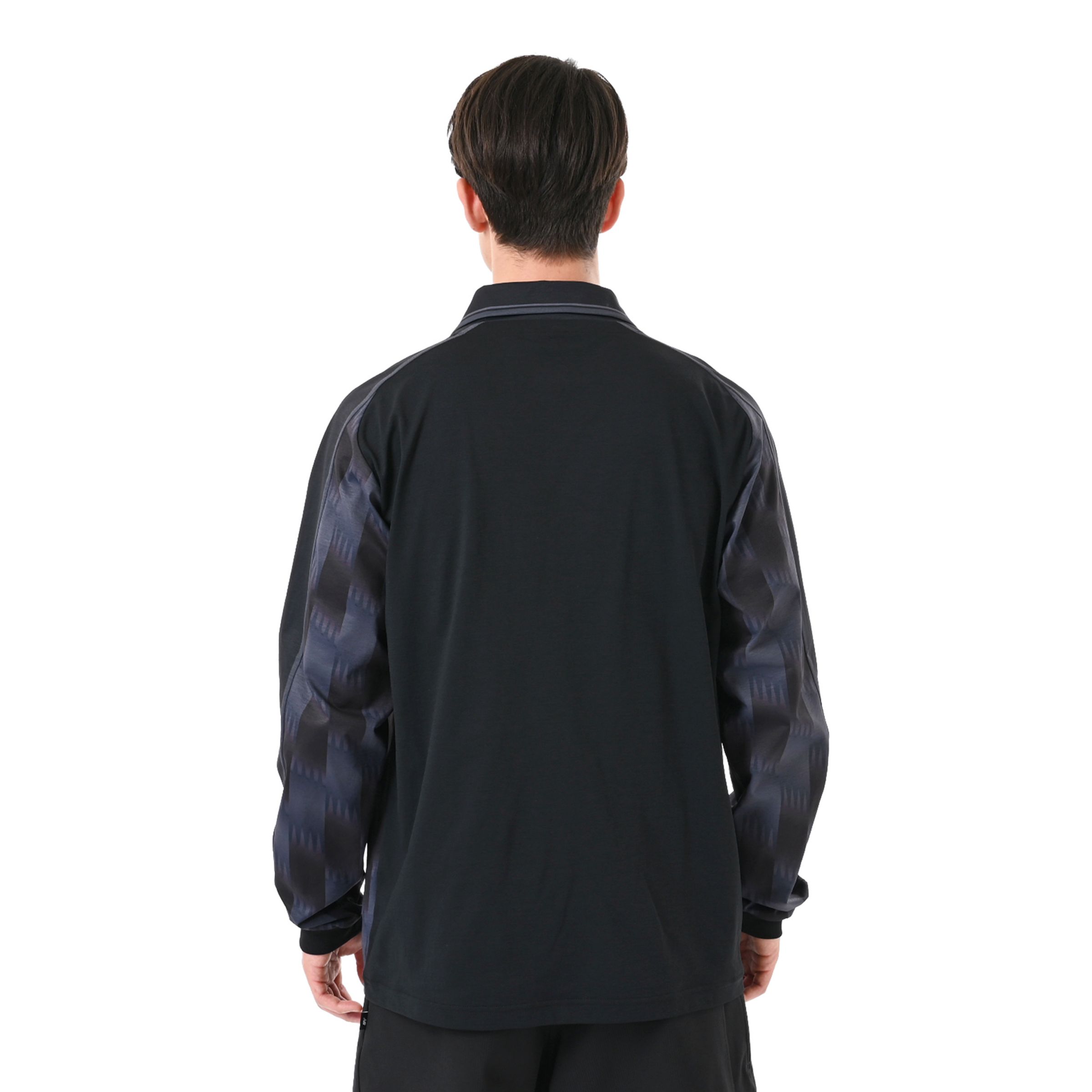 New Balance Black Out グラフィック ロングスリーブポロシャツ, MT62193BBK