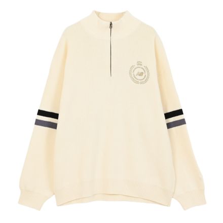 ラインニットハーフジップロングスリーブ