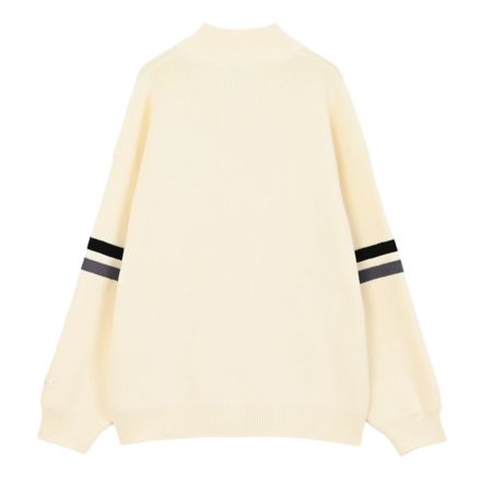 ラインニットハーフジップロングスリーブ