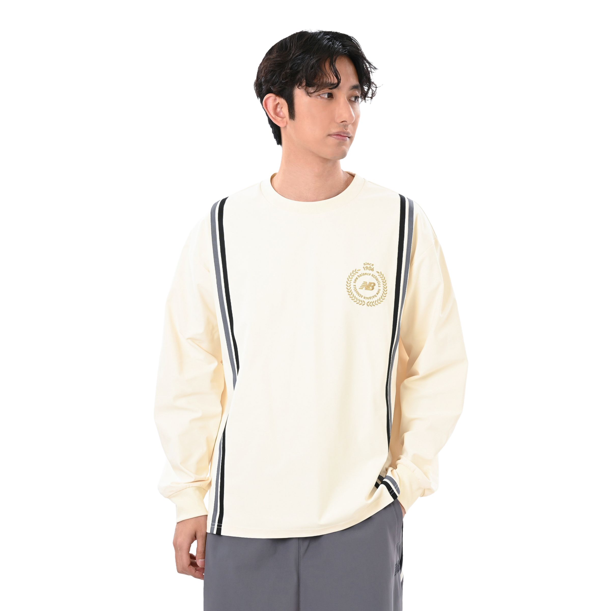 New Balance サイドラインジャージロングスリーブ, MT624490AGA