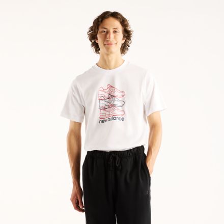 T-shirt d&eacute;contract&eacute; 574 &agrave; motif superpos&eacute;, BLANC, MT6273TOWT