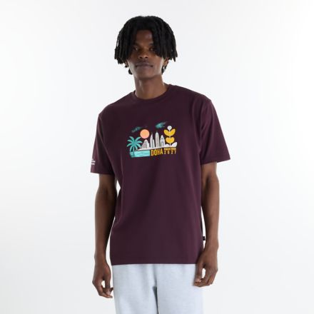 Doha Marathon Graphic T-Shirt - Cityscape, CHERRY LEATHER, MT6274NMYLR