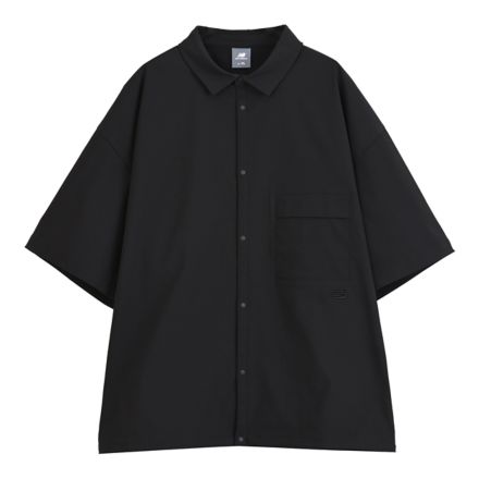 ファンクショナルウーブンショートスリーブシャツ, BLACK, MT62I2FABK