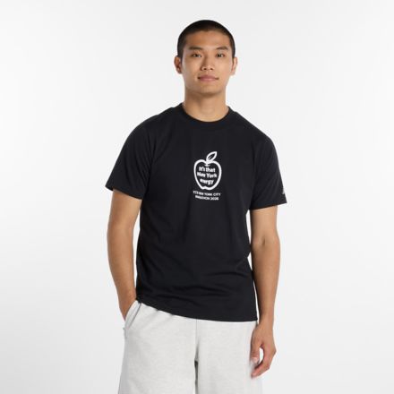 New York City Marathon Training Graphic T-Shirt, BLACK with Black, MT62L7EZBK